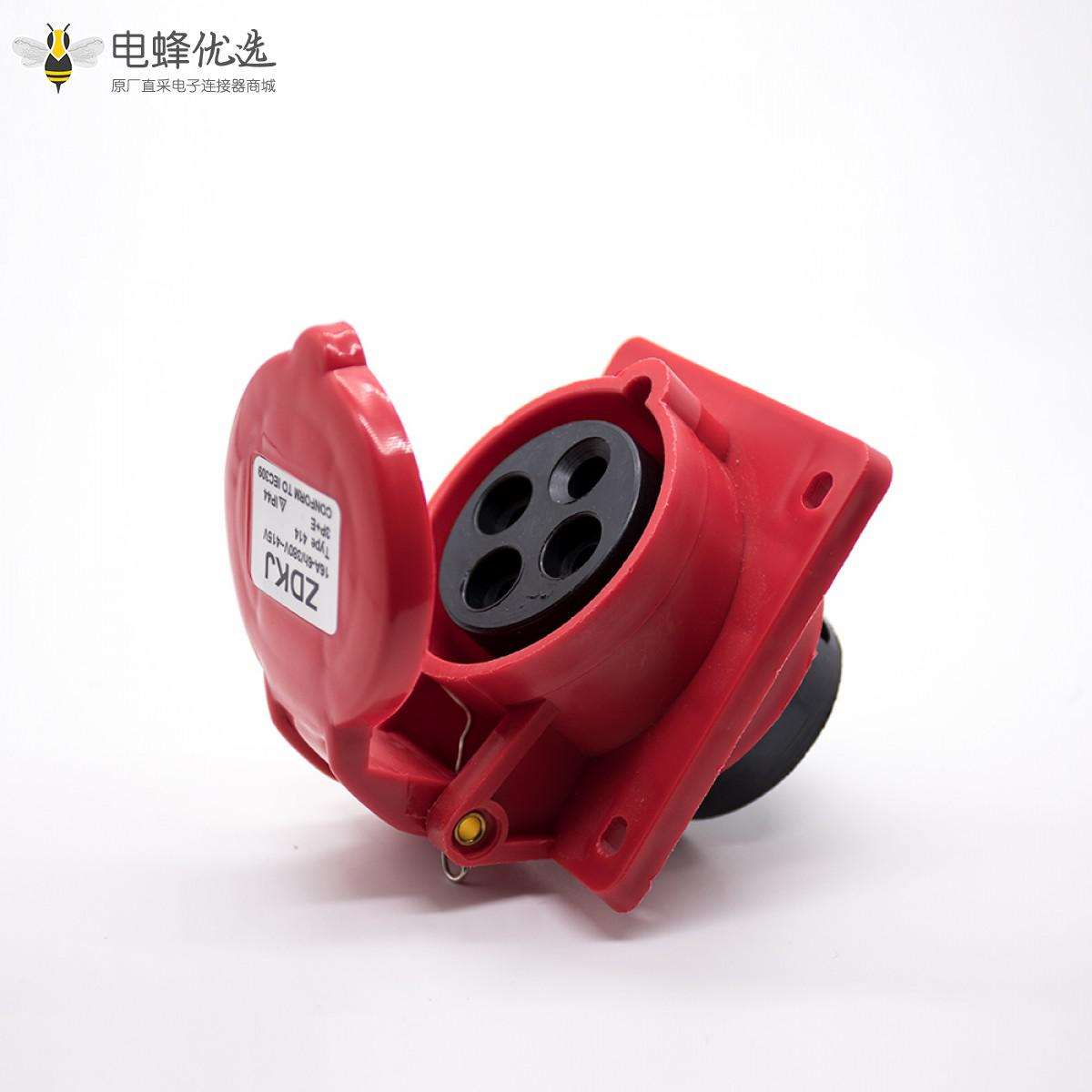 63A三相四線工業插頭3P+E 4芯公頭IP67 380V-415V